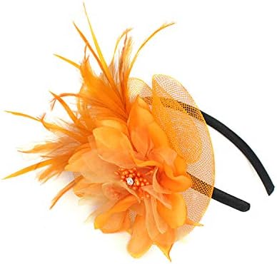 Netting Feathers Big Flower Headband Party Girls Women Fascinator Headwear Cocktail Hat Head Decoration
