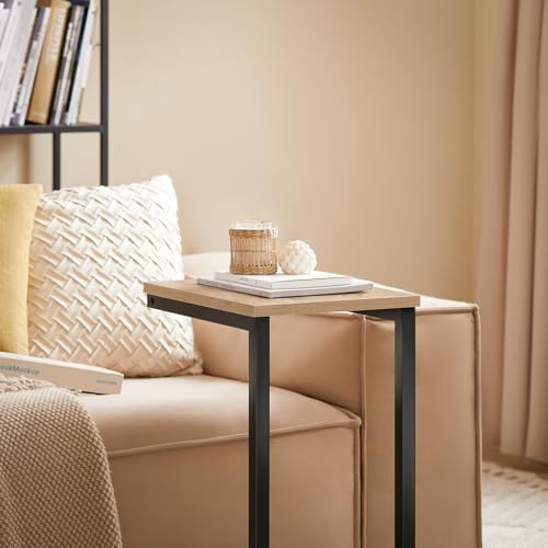 SoBuy Small Table End Tables High Side Table طاوله صغيرهNarrow C-Shaped Coffee Beside Tables Wooden TV Stand Table for Sofa,Living Room,Bedroom,Kithen,Home Office,طاولاتFBT44-N