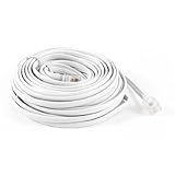uxcell White RJ11 6P4C Modular Telephone Extenstion Lead Cable 9M 30ft