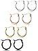 ORAZIO 4 Pairs Stainless Steel Hoop Earrings Set Cute Huggie Earrings for Women,4 Colors a Set 10MM