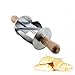 Katoot@ Stainless Steel Cake Bread Rolling Dough Cutter for Making Croissant with Wooden Handle Rolling Knife Kitchen Baking Tool