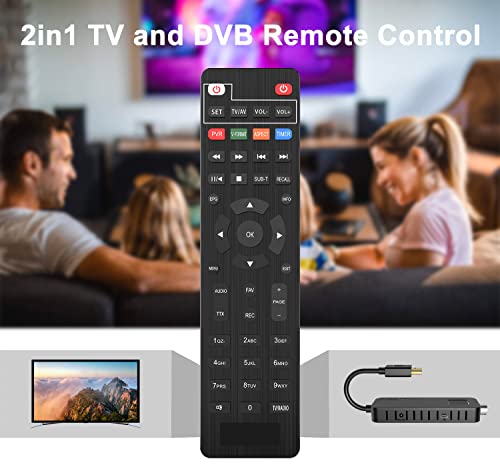 Dcolor Decoder DVB-T2 Ricevitore Digitale Terrestre HDMI TV Stick, Dolby Audio HD 1080P H265 HEVC Main 10 Bit, Supporto USB WiFi / Multimedia / PVR [Include 2in1 telecomando universale]