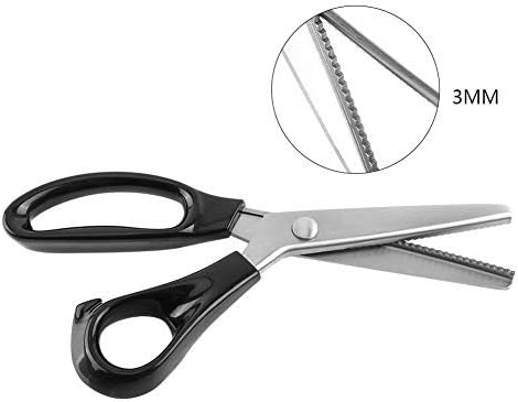 Pinking Shears, Triangular, Round, Tapered Edge, Stainless Steel Blades, for Dressmaking Fabrics, Liners, Leather, Crafts 3mm - Image 5