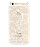 iPhone 6 Case, DECO FAIRYÂ® Protective Case Bumper[Scratch-Resistant] [Perfect Fit] Translucent Silicone Clear Case Gel Cover for Apple iPhone 6 (White Rose Outline iPhone 6 4.7)