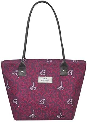 Oil Cloth Tote Bag Earth Squared Fair Trade AW 2019 (Aubergine Flower)