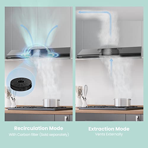 Comfee Range Hood 30 Inch Ducted Ductless Vent Hood Durable Stainless