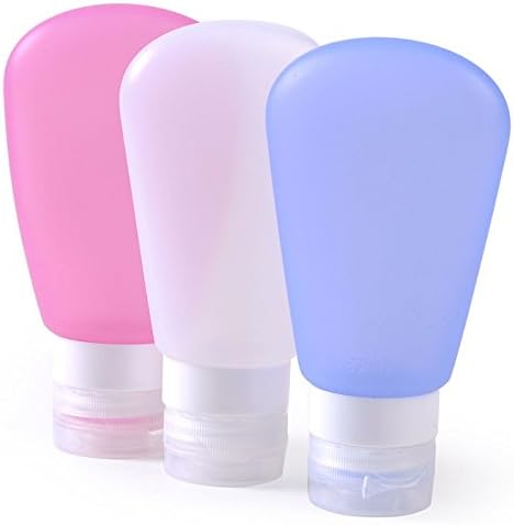 radi17 3pcs/set Silicone 60ML Squeeze Bottle Container Shampoo Bath Shower Lotion Travel