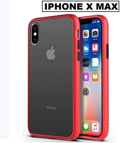 Fokatkart® Smoke Translucent Shock Proof Smooth Rubberized Matte Hard Case Cover for Apple iPhone X/XS -Red