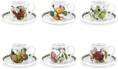 Portmeirion Pomona Cofffee Cup and Saucer 0.10L (Set of 6)