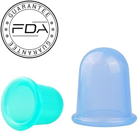 Cupping Therapy, Ledteem 2pcs Anti Cellulite Vacuum Cup Set for Body Massager (2Pcs Includes 1 Blue Large Size and 1 Purple Medium Size). 