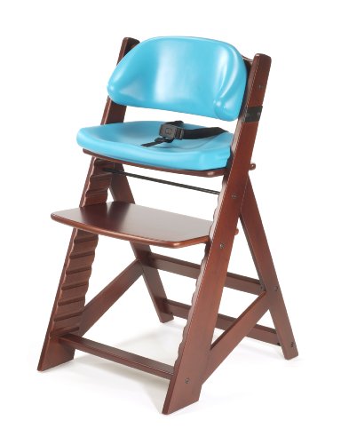 Keekaroo Height Right Kids High Chair with Comfort Cushions, Mahogany/Aqua (0055214KR-0001) - Thumbnail 4