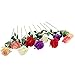 JUSTOYOU 10pcs Artificial Rose Silk Flower Blossom Bridal Bouquet for Home Wedding Decor (Mixed Color)