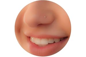Silver 1 mm Nose Stud - Thin Tiny L Shape 24 Gauge Nose Ring Studs - Small Ball 925 Sterling Silver Nose pin For Women