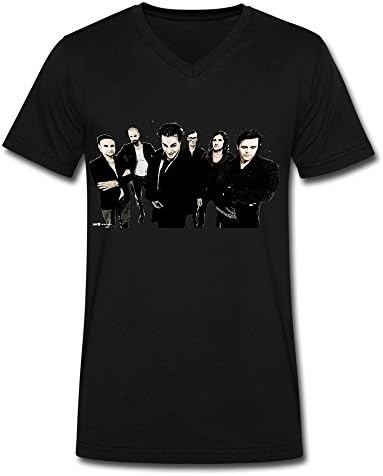 TWSY Men's Rammstein V Neck T-Shirt Black US Size XXL,100% Cotton