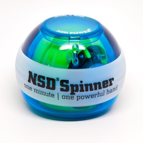 NSD Power Lit Spinner Gyroscopic Wrist and Forearm Exerciser Featuring LED Light, Blue