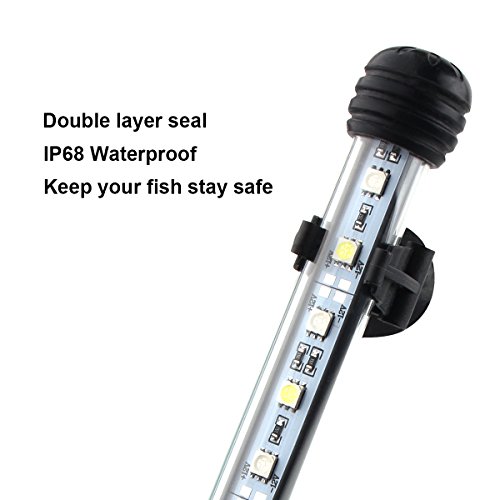 LED Aquarium Light, 15inch Fish Tank Light White Color Underwater Light Submersible Crystal Glass Lights - Thumbnail 2