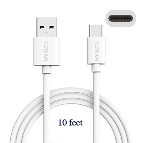 Type C, YCCTEAM USB C to USB C Cable Cord for Nexus 5X, Nexus 6P, Pixel, Chromebook Pixel, LG G5, OnePlus Two, Lumia 950, ZUK Z1 and Other USB Type C Supported Devices(White,10ft)