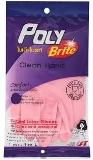 Poly-brite Clean Hand Natural Latex Gloves Size S , 2 Pairs By Thaidd