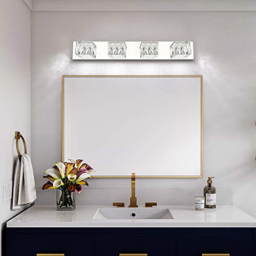 SOLFART LED Bathroom Vanity Lighting Fixtures Modern Style Crystal