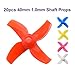 Humming FPV Props 20pcs 40mm 4-blade Micro Whoop Propellers with 1.0mm Shaft for Inductrix FPV Plus Kingkong Tiny 7 etc