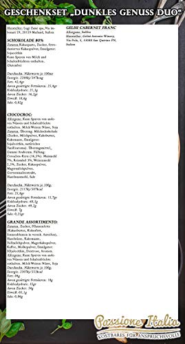 Edles Geschenkset Dunkles Genuss Duo Wein und Schokolade mit Nero d'Avola Rotwein und italienischen… – Bild 4