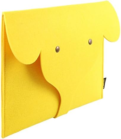 FHQSX 15.6 Inch Dell XPS Case, Handmade Cute Elephant Laptop Sleeve, Yellow