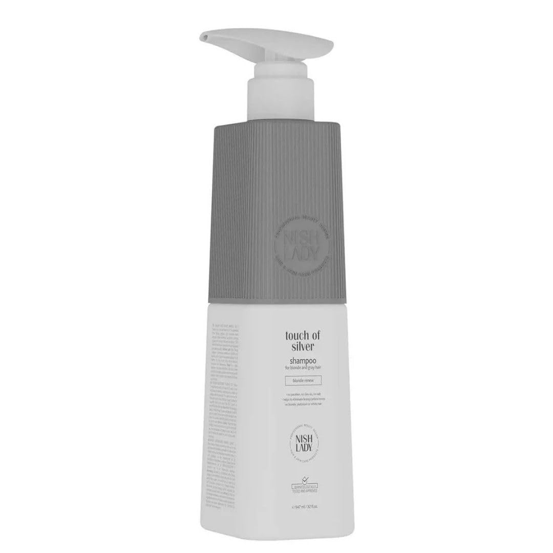 Nishlady Touch Of Silver Shampoo for Blonde Hair & Grey Hair, 947 ml | Blonde Renew | Grey Hair Shampoo | Silver Shampoos