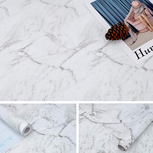 Marble Contact Paper 17.71 X 196.8 inches, Marble Self Adhesive Paper