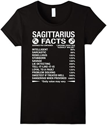 Womens Sagittarius Facts Shirts Medium Black