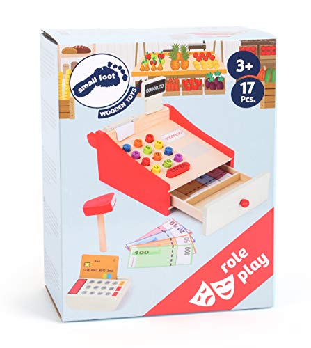 Small Foot 11082 Spielkasse mit Zubehör aus Holz für Kinder ab 3 Jahren, mit Kartenlesegerät und Scanner, Spielgeld, EC… – Bild 6