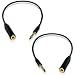 3.5mm Plug to 3.5mm Socket Extension Lead for AUX Inputs (Pack of 2) - 20cm Male to Female Audio Jack Stereo Cable - Connects Credit Card Reader, Smart TV, Speaker, Car Radio, MP3 Player, Smartphones primary