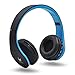Old Shark® Foldable Bluetooth Over-Ear Headphone for Kids, On-Ear Wireless Headset for Adults Built-in Mic with 3.5mm Audio Cable Blue