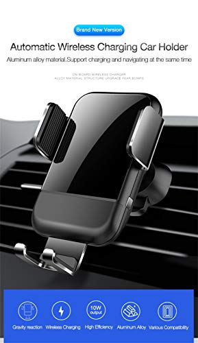 Bokoo Air Vent Gravity Linkage Qi Wireless Charging Holder for Samsung Galaxy S10 S10+ for iPhone Xs MAX XR X 8P