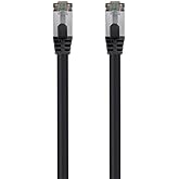Monoprice Cat8 50ft Black Patch Cable Double Shielded (S/FTP) 26AWG 2GHz 40G Pure Bare Copper Snagless RJ45 Entegrade Series Ethernet Cable