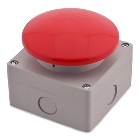 Grobhandtaster Taster Schalter Fußtaster Pilztaster Not-Aus Buzzer Türöffner 1NO+1NC Zwangsöffnend Grau/Rot Tastende Funktion