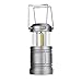 Camping Lantern, LED Lantern Lights with Magnetic Base 1 Pack Portable Camping Gear COB Water Resistant Survival Kit for Emergency Hurricane Collapsible 500lm (Gray/1 Pack Without Whistle/Flint)