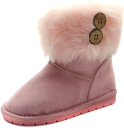 SB121 Studio BIMBI Girls Mid Calf Pull On Baby Boots in Pink Faux Suede US Size 8 Toddler / EU Size 24