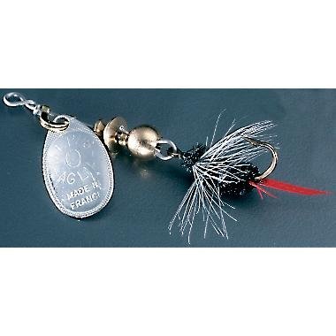 UPC 022141077079, Mepps Aglia and Black Fury Spin Fly Wooly Worm Fishing Lure, 1/12-Ounce, Silver/White Tail