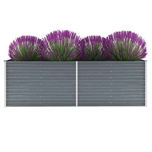 Canditree Raised Garden Bed Galvanized Steel, Outdoor Planter Box for Vegetables, Herbs, Flowers 94.5″x31.5″x31.3″