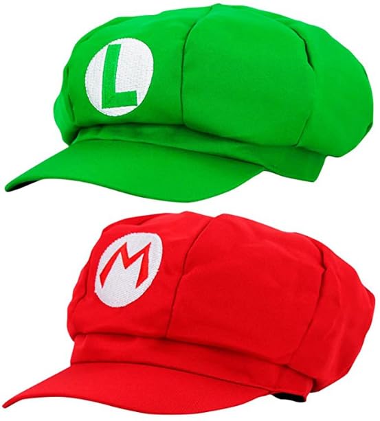 Kraja Gaming Character Cap Video Game Hats with Slot for Favourite Character Letter Insert (Set Red+Green)