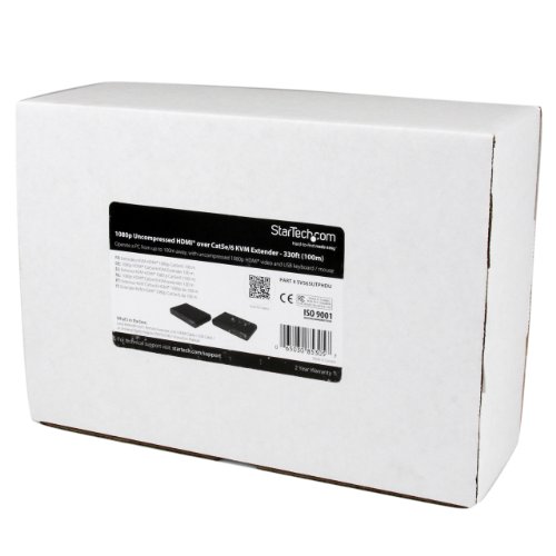 StarTech.com 330-Feet USB HDMI Over Cat 5e/Cat 6 KVM Console Extender with 1080p Uncompressed Video (SV565UTPHDU)