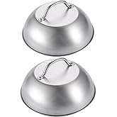 Compatible with Blackstone 5555 Stainless Steel,Commercial Grade Stainless Steel Basting and Steaming Cover,9 Inch Griddle Melting Cheese Dome-Great for Use in Flat Top Grills, 0.6mm Thickness,2 Domes