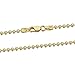 Amberta 18K Gold Plated on 925 Sterling Silver 2 mm Ball Chain Necklace 16