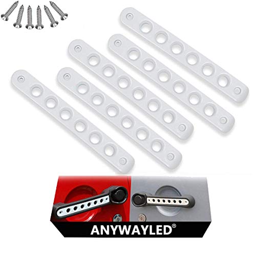 White Door Handle Inserts Front Rear Aluminum Grab Handle Cover Trim, Side Door Grab Handle Inserts Cover Trim Handle Pull for 2007-2018 Jeep Wrangler JK Unlimited 4 Door Handle Pull Grab Inserts