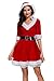 Simplecc Mrs. Claus Costume Christmas Role Play Outfits Hooded Dress for Women Medium