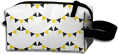 HYHYFGSSD Black Yellow Bunting(608) Makeup Bag Zipper Pouch Purse Portable Storage Pouch Bag Handbag