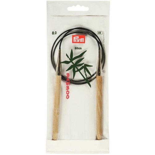 Prym 80 Cm X 8 Mm Circular Knitting Pins, Bamboo