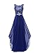 Grace Lee Women's Round Neck Chiffon Lace Long Prom Dresses Evening Gowns
