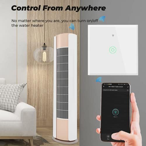 SOLE HOME Interruptor de pared inteligente WiFi interruptor de 20 A para aparatos de alta potencia calentador de aguaaire acondicionadorefrigerador funciona con Alexa Google Home Control de voz