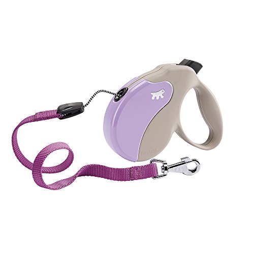 Ferplast Retractable Dog Lead Extendable Dog Leash AMIGO Cord S, Retractable Cord, 5 m, Max 15 kg, Lilac